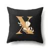 Funda de Almohada de Poliéster Decoración de Coche Hogar 26 Letras Inglesas Impresas Cojín Lumbar Funda de Almohada para Sofá QTB47