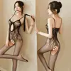 Roupa Íntima Sexy Sexy Meias de Seda Tentação Feminina Meia Arrastão Paixão Sem Saída Vazado Totalmente Transparente Abertura Roupa Siaman