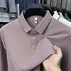 Camiseta de Manga Larga con Cuello de Solapa para Hombre de Alta Calidad, Casual de Negocios para Edad Media, Nuevo Estilo 2025, Ropa Versátil para Papá