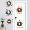 Pegatinas de pared de corona de Navidad pegatinas de puerta decoración sala de estar porche dormitorio puerta autoadhesivo pintura cristal autoadhesivo suministros de embellecimiento