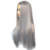 Comercio exterior Europa y Estados Unidos peluca abuela Gris cabello largo lacio Suministro en vivo de Tiktok seda de alta temperatura cabello largo cobertura completa de cabeza