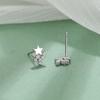 Pendientes de Plata de Ley 999 Estrellados Moda Femenina Elegante Gama Alta Diseño Pequeño Fresco Nicho Simple Pendientes de Estrella de Cinco Puntas