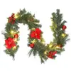 Decoração Pendente de Videira de Frutas Vermelhas de Natal Nova Transfronteiriça 1,8m Videira de Decoração de Natal Vermelha Criptografada Videira de Porta Ornamento de Porta