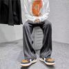 Calça Casual Plissada Corrugada para Homens na Primavera e Outono, Calça Reta Solta e Fluida de Comprimento Total, Calça Tendência Bonita Estilo Coreano