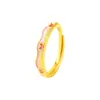 Anillo de Pareja Tichia Original Romántico Cielo Estrellado Plata de Ley S925 Lujo Ligero Exquisito Versátil Esmalte de Corazón Anillo Abierto