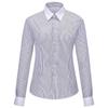Camisa azul a rayas de manga corta para mujer profesional verano Banco bienes raíces para hombre y mujer ropa de trabajo de exposición logo bordado