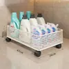 Estante de almacenamiento debajo del mueble del baño, carrito de baño, cesta de almacenamiento para detergente y polvo de lavandería, cesta para ropa sucia debajo del lavabo