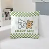 Funda de Almohada de Dibujos Animados Linda, Funda de Almohada de Sofá Estampada de Moda, Funda para Cojín de Cabecera de Coche de Dormitorio Sin Relleno