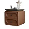 Mesita de Noche Wind Usada 2026 Estilo Nuevo Lujo Ligero Hogar Dormitorio Pequeño Gabinete de Almacenamiento de Madera Estante de Almacenamiento de Mesita de Noche Gabinete