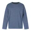 Suéter de Tricô Yidao Vintage 2026 Outono Novo Estilo Americano Listrado Fino Gola Redonda Manga Longa Top Casual Versátil