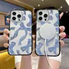 Suministro Exclusivo Transfronterizo de Funda para Teléfono Transparente con Marco Negro y Moño Rayado Azul, Adecuada para Fundas de Teléfono iPhone 17 y Apple 16