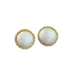 Pendientes de Perla Redondos Geométricos con Tachuelas de Diamante Color Plata, Lujo Ligero, Gama Alta, Exquisitos, Elegantes, Versátiles para Mujer