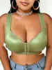 Sujetador push-up de tela brillante transfronterizo de cierre frontal para mujer, talla grande, sin varillas, soporte lateral, anti-flacidez, elevador, estilo europeo y americano