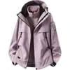 Forro de forro polar compuesto Olyron de grafeno, cremallera impermeable, insignia intercambiable, chaqueta con capucha tres en uno