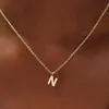 El Collar con Letra Más Vendido de Amazon con Diamantes, Exportación Personalizada Chapado en Cobre con Oro Real de 14K, Cadena para Clavícula, Regalo de Moda para Fiestas