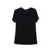 Blusa Wanwei Estilo Francés con Cuello Drapeado para Mujer 2026 Nuevo Estilo Primavera Cuello Superpuesto Transpirable de Lyocell Manga Corta Camiseta P5317
