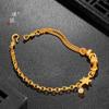 Pulsera de anillo de estrella de seis puntas de la suerte con taladro dorado de arena de Puzuo Gold Shop, pulsera AB con personalidad de moda para mujer