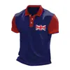 Camisa Polo Masculina Estampada 3D de Verão 2025 Novo Estilo Europeu e Americano Transfronteiriço Manga Curta Polo Amazon