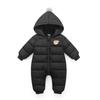 Ins Estilo Quente Exclusivo Transfronteiriço Moda Outono e Inverno Novo Macacão Rompers Quente Cor Pura com Capuz de Bola de Pelo