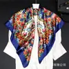 Nuevo bufanda floral de seda sintética de comercio exterior para otoño e invierno, bufanda cuadrada de 90 cm, pañuelo para la cabeza/chal europeo y americano para mujer, para mantenerse abrigada