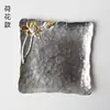 Posavasos Hechos a Mano de Estaño Puro de las Dinastías Tang y Song, Posavasos Metálicos para Tazas de Té, Soportes para Tazas Estilo Japonés, Bandejas de Té Cuadradas Creativas Aislantes del Calor, Accesorios para Ceremonia del Té