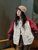 Chaqueta Cortavientos para Niña 2026 Otoño Nuevo Estilo Coreano Chaqueta con Capucha de Bloques de Color para Niños Mayores Ropa de Exterior