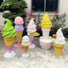 Escultura de Helado Esférico Adorno Grande Modelo de Helado de Doble Bola Colgante de Pared Luminoso Decoración de Tienda de Postres Invertida