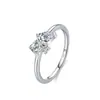 Anillo Geométrico Nuevo de Plata de Ley S925 Europea y Americana con Circonita para Mujer, Moderno y de Alta Gama, Anillo para Dedo Índice Más Vendido Transfronterizo