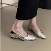 Sandalias Abiertas para Mujer con Tacón, Nuevos Zapatos Versátiles para Mujer, Sandalias de Punta Fina Poco Profundas, Hebilla Casual de Verano, Calzado de Exterior 2024