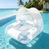Venta Caliente Transfronteriza Cama Flotante Inflable de Margarita Sillón Acuático de Ocio para Adultos con Portavasos Respaldo Flotador de Piscina