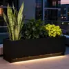 Zhixiao Lighting Macetero con Flores Caja de Plantas para Exterior Balcón Terraza Patio Caja de Plantas de Acero Inoxidable Macetero Iluminado para Interior