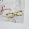 Corrente de metal incrustada com diamantes de alta qualidade, moderna e na moda, conector de acessório de casaco simples, ferragem, fivela de decoração de bolsa