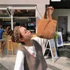 [Em estoque] 910262 bolsa artística de veludo cotelê portátil casual pequena para mulheres bolsa de tecido vintage bolsa de almoço