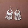 Brincos de borla de prata Miao artesanais estilo étnico vintage temperamento feminino Yunnan Miao personalidade estágio brincos longos versáteis