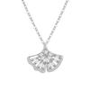 Collar de hoja de ginkgo con diamantes de plata S925 para mujer, elegante y a la moda, con cadena de clavícula y hojas de otoño, joyería de alta calidad