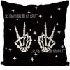 Funda de almohada de Halloween transfronteriza 2024, nueva, con diseño de gato negro y murciélago, estilo granja, para sala de estar, sofá, venta directa de fábrica.