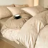 Conjunto de Quatro Peças Jacquard de Cetim de Algodão de Fibra Longa com 50 Contagens, Conjunto de Três Peças de Cama de Algodão Puro, Lençol e Capa de Edredom com Toque de Luxo Leve de Alta Qualidade