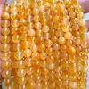 Jade de dragón amarillo natural, calcedonia floral amarillo dorado cuentas sueltas, pulseras de cuentas, collares para ropa, accesorios para joyería DIY