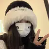 Chapéu Novo Estilo Feminino de Inverno Espessado Proteção Facial Pequeno Pelúcia Quente Lã Tendência Cabeça Grande Orelha Flutuante Proteção Acúmulo Chapéu de Tricô