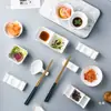 Plato Creativo para Condimentos con Borde Dorado Plato Pequeño para el Hogar Plato de Cerámica para Salsa de Hotel Reposapalillos Plato Multifuncional para Vinagre Plato para Sumergir en Olla Caliente