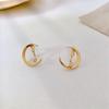 Aretes de Aro de Oreja de Alta Gama para Mujer Diseño Nicho Gota de Agua Arete de Aro Viento Frío Aretes de Perla Aretes Clip para Cartílago Nuevo Producto
