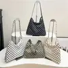 Bolsa Elegante de Bolinhas Pretas e Brancas, Bolsa Tote de Ombro Grande Capacidade para o Dia a Dia, Bolsa de Mão e Bolsa Transversal de Tecido de Nylon Leve