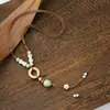 Colar de Maçã de Cerâmica Jingdezhen Colar Borboleta Dopamina Personalidade Fresca Feminina Moda Versátil Colar Venda por Atacado