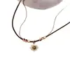 Collar de Girasol Dorado para Mujer, Cadena de Suéter Doble Capa de Lujo Ligero de Nicho de Gama Alta, Cadena Retro Maillard para Clavícula