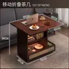 Mesa auxiliar, mesa de té, gabinete lateral plegable y móvil para sofá, carrito plegable para apartamentos pequeños, estante de almacenamiento para sala de estar, mesa pequeña vintage