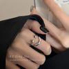 Anillo sencillo Sunny Smiley para niña, con apertura ajustable y diseño de nicho, anillo que combina con todo, anillo distintivo para el dedo índice.