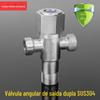 304 aço inoxidável um-em-dois-saída válvula angular vaso sanitário mulheres limpador pistola pequena cozinha tesouro especial dupla válvula de saída de água triângulo