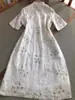 2026 Nuevo Vestido de Verano de Algodón y Lino de Comercio Exterior para Mujer, Nuevo Estilo Chino Qipao Mejorado para Mujeres Jóvenes