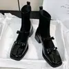 Botas Slimming Retrô Quadradas com Laço Elástico Patchwork Mary Jane Meia Botas Salto Grosso Plataforma Tornozeleiras Femininas 2026