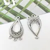 Accesorios para Joyería DIY Estilo Étnico Retro Aleación Colgantes Múltiples Gotas de Agua Ganchos para Orejas Múltiples Agujeros Colgantes de Corazón con Forma de Flor